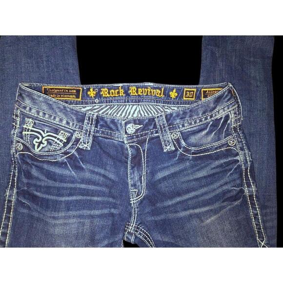 Womens Medium Wash Rock Revival Skinny Jeans "Allegra" Tag Size 30 Inseam 31 - Picture 9 of 9